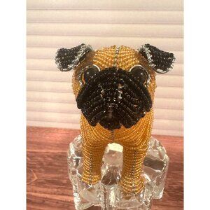 Beadworx Pug Dog “Gertrude” – Handcrafted Beaded Glass Figurine